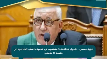 تنويه رسمي.. تأجيل محاكمة 5 متهمين في قضية داعش الطالبية إلى جلسة 17 نوفمبر